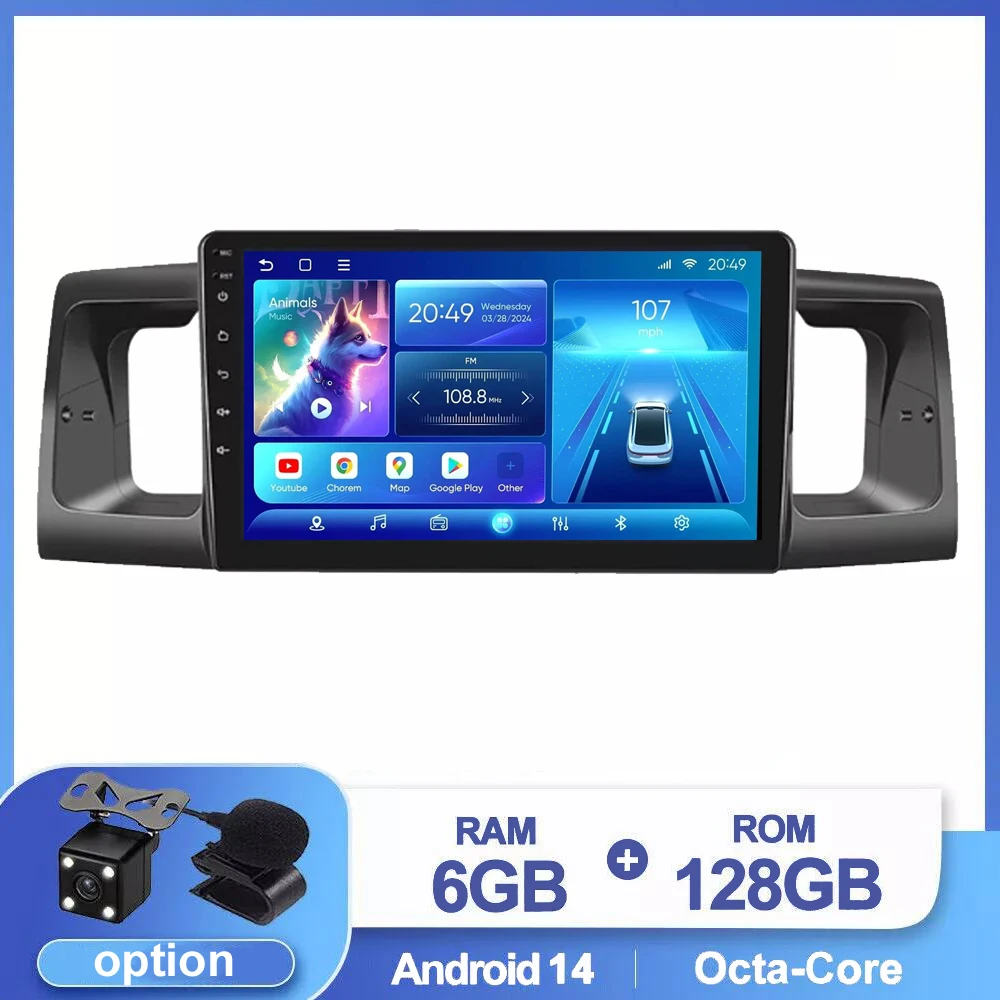 

Android 14 Car Radio For Toyota Corolla E120 2000-2004 Multimedia Player Wireless Carplay Car Stereo Auto 4G+wifi No 2din DVD