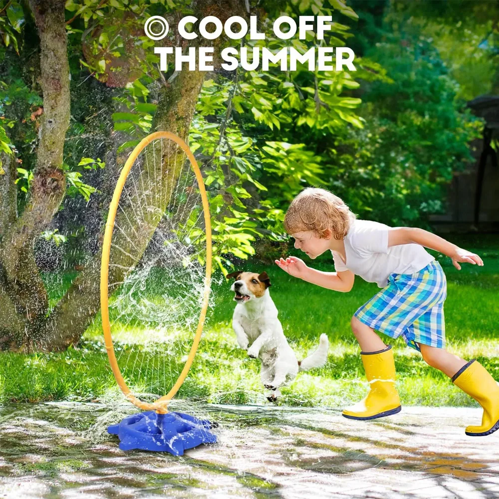 Brinquedos esportivos mangueira circular sprinkler anel rotating spray de água jogos ao ar livre para crianças quintal jardim piscina crianças brinquedos do bebê