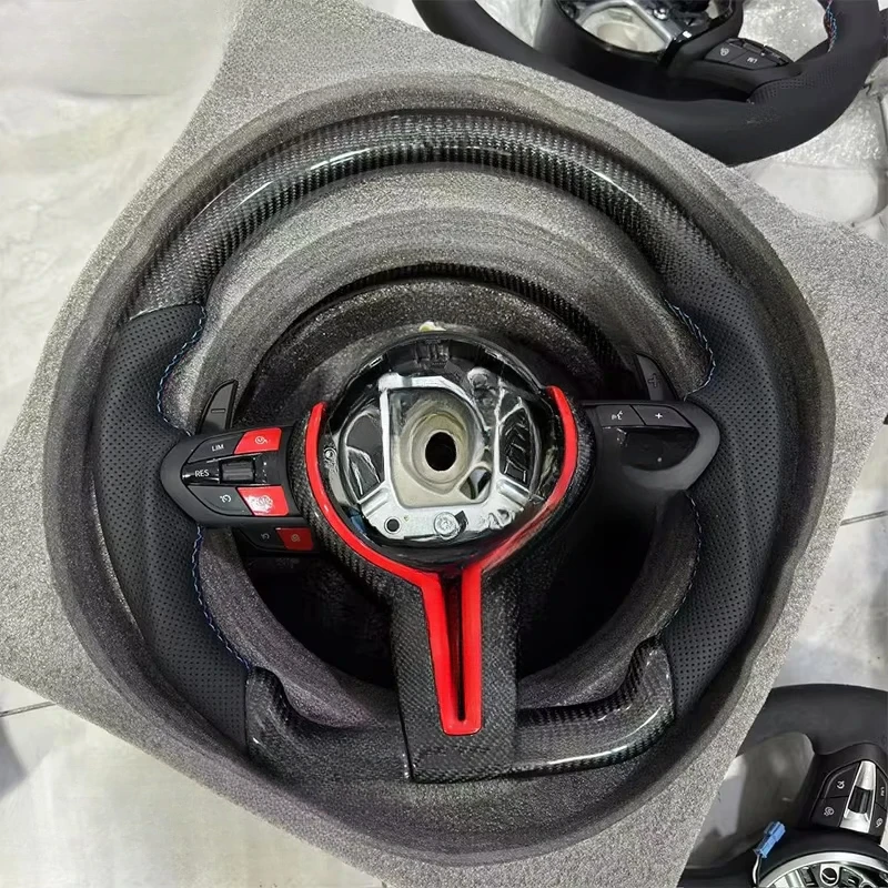 

For BMW Thong Carbon Fiber Steering Wheel In Red Style With Multifunctional Buttons Fit F30 F32 F02 F22 F23 F33 F34 F48