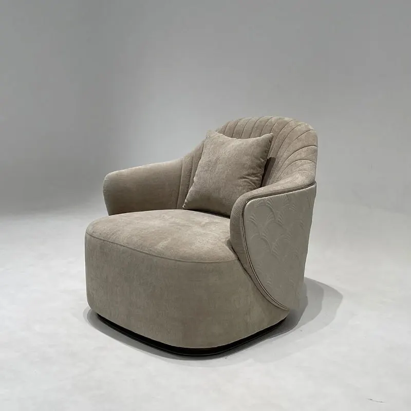 

Light luxury single sofa chair villa living room home leather armchair model room designer leisure chair