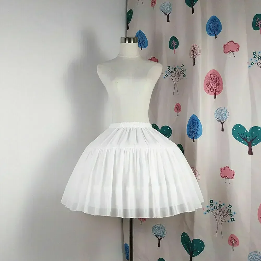 Girls Petticoat Skirt Bustle Cage Lolita Underskirt Short Crinoline Hoop