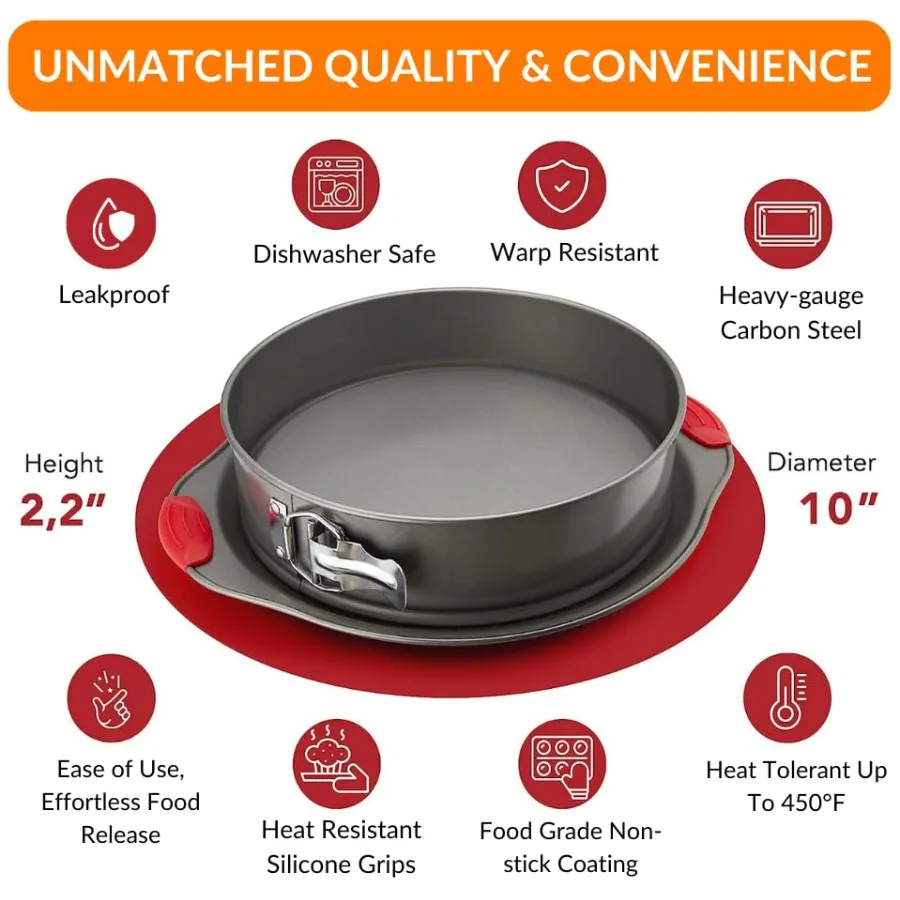 Набор для выпечки Ultimate: антипригарная форма для бананового хлеба, 12-чашковая мини-форма для кексов с силиконовыми вкладышами и 10-дюймовой пружинной формой Prof