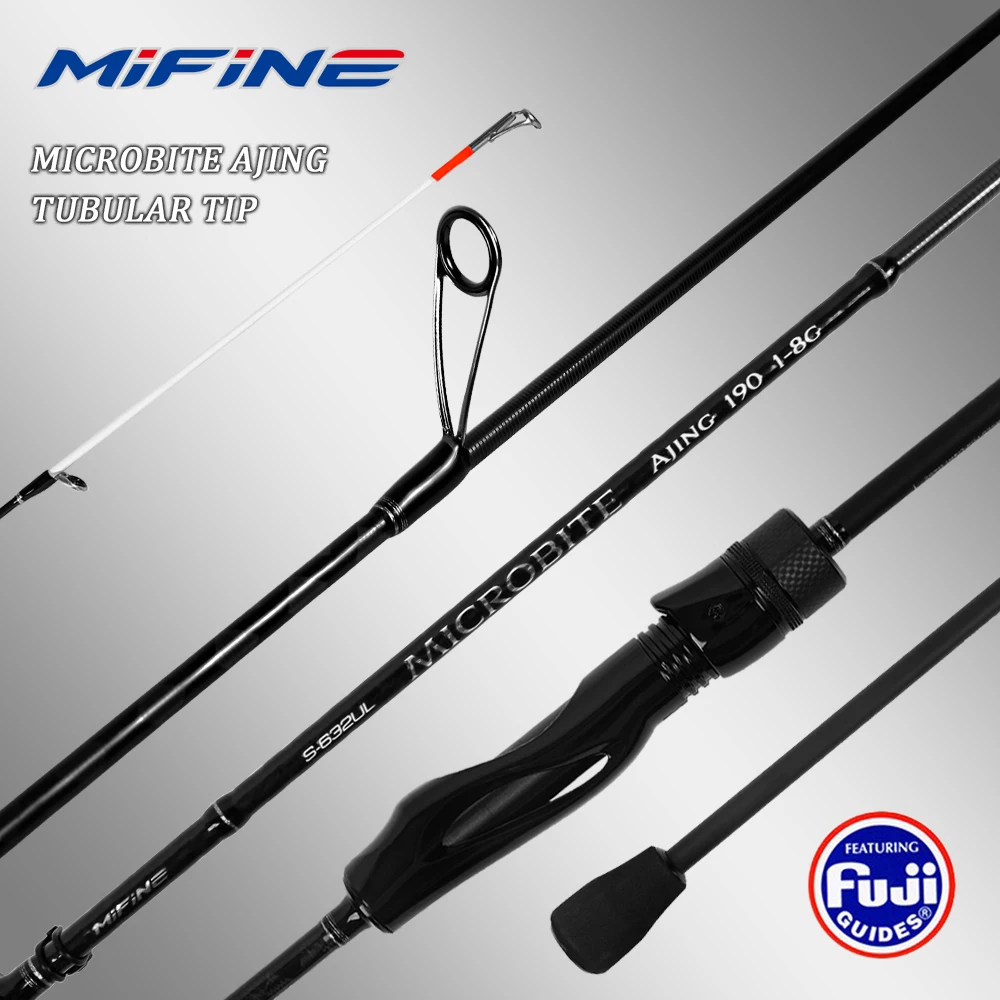 MIFINE MICROBITE AJING Tubular-Spitzen-Angelrute 1-5g/1-8g Schnell für Salzwasser Süßwasser Ultraleicht Forelle Barsch Bass Spinnrute