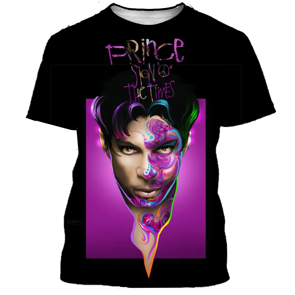 Singer Prince Rogers Nelson Tshirts 3D Print Summer Tees Streetwear Crew Neck Short Sleeve Oversized Men Women kids Tops Clothes