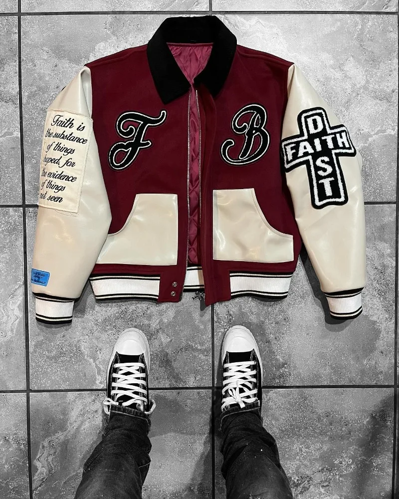 Y2K Harajuku New Fashion Letters Flocking Embroidered Baseball Uniform Men High Street Retro Hiphop Popular Casual Jacket Couple