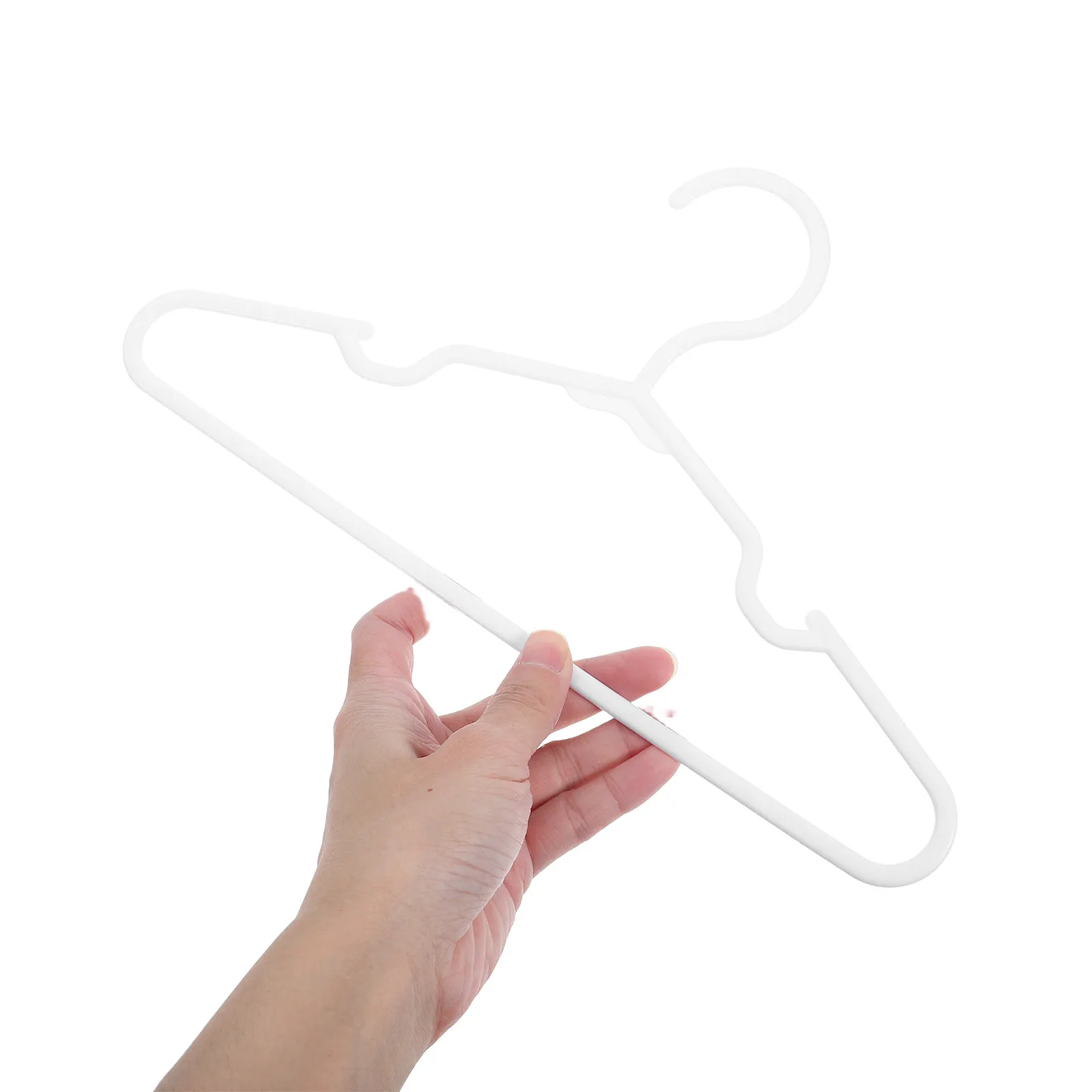 50Pcs White Plastic Childrens Hangers No Trace Non Slip for Clothing Prevent Deformation Space Saving Closet