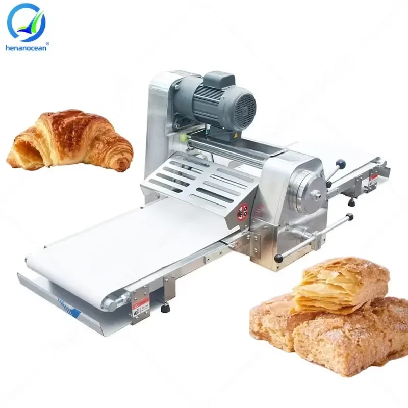 OCEAN Automatic Stainless Steel Small Reversible Tabletop Flat Turkish Pastry Buns Dough Sheeter