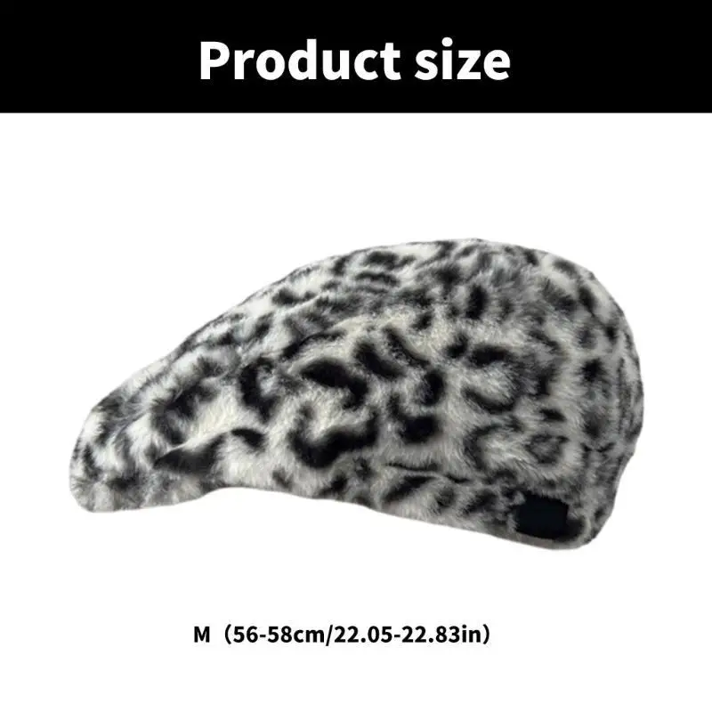 652F خمر قبعة الرسام أفخم للنساء فتاة قبعة قبعة 2000s قبعة السائق أنيقة موزع الصحف قبعات ليوبارد نمط قبة قبعة مسطحة #6