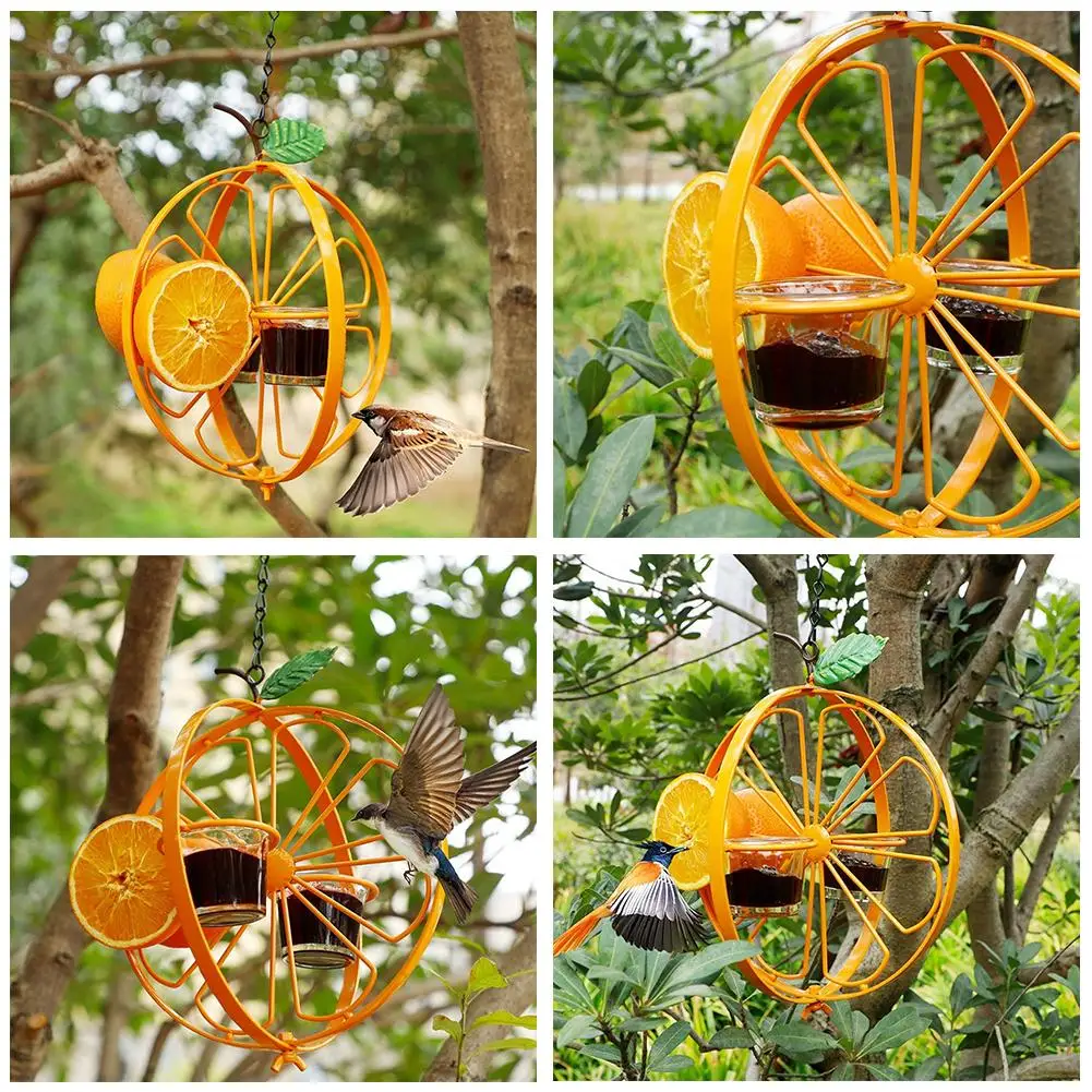 Metal Hummingbird Feeder Hanging Outdoor Bird Feeder With Jelly Container For Drinking And Fruit Feeding Water Feeding Brac Z9B6