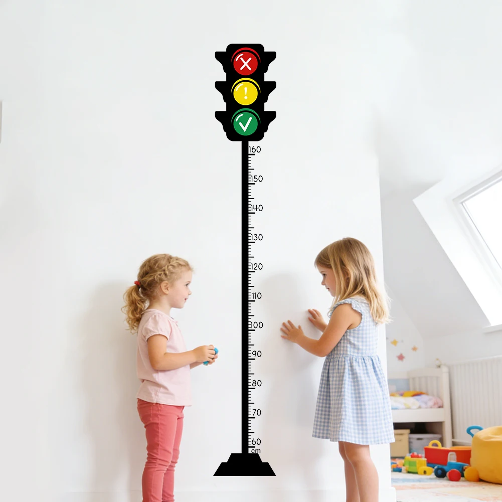 Traffic Light Height Chart Wall Sticker Kids Growth Measuring Tool Room Decor Decal