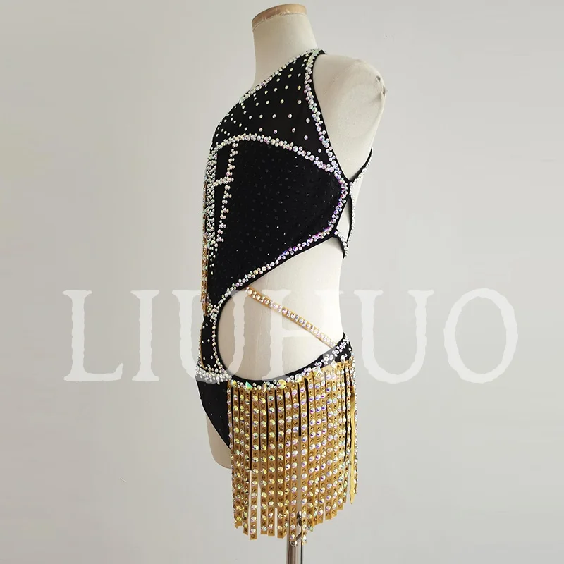 LIUHUO Black Lyrical Dancing Dress for Performance Color Pole Skirt Factory Customize