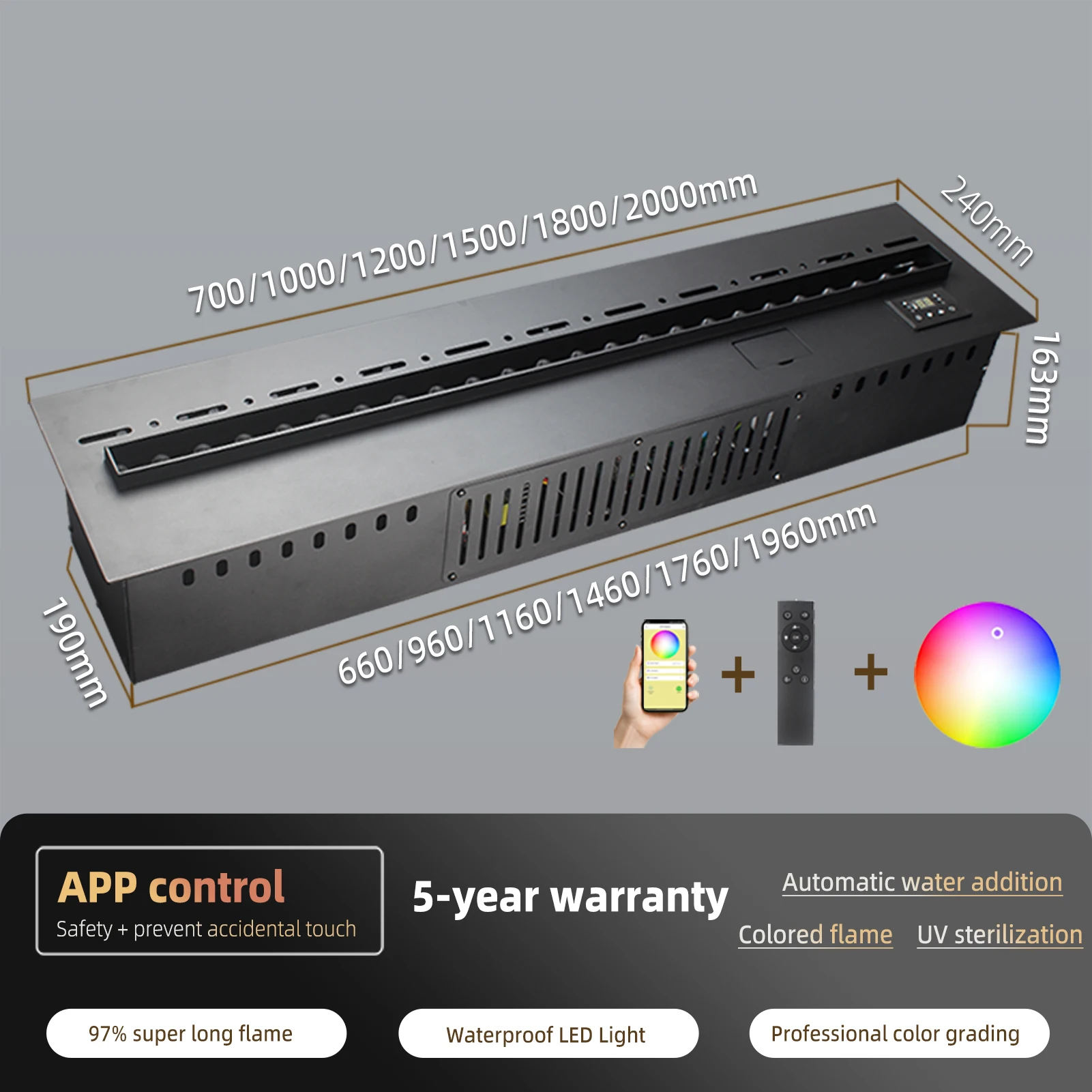 مدفأة كهربائية ثلاثية الأبعاد مدفأة بخار الماء، مرطب لهب واقعي مدفأة بخارية راحة مع مؤقت للتحكم عن بعد