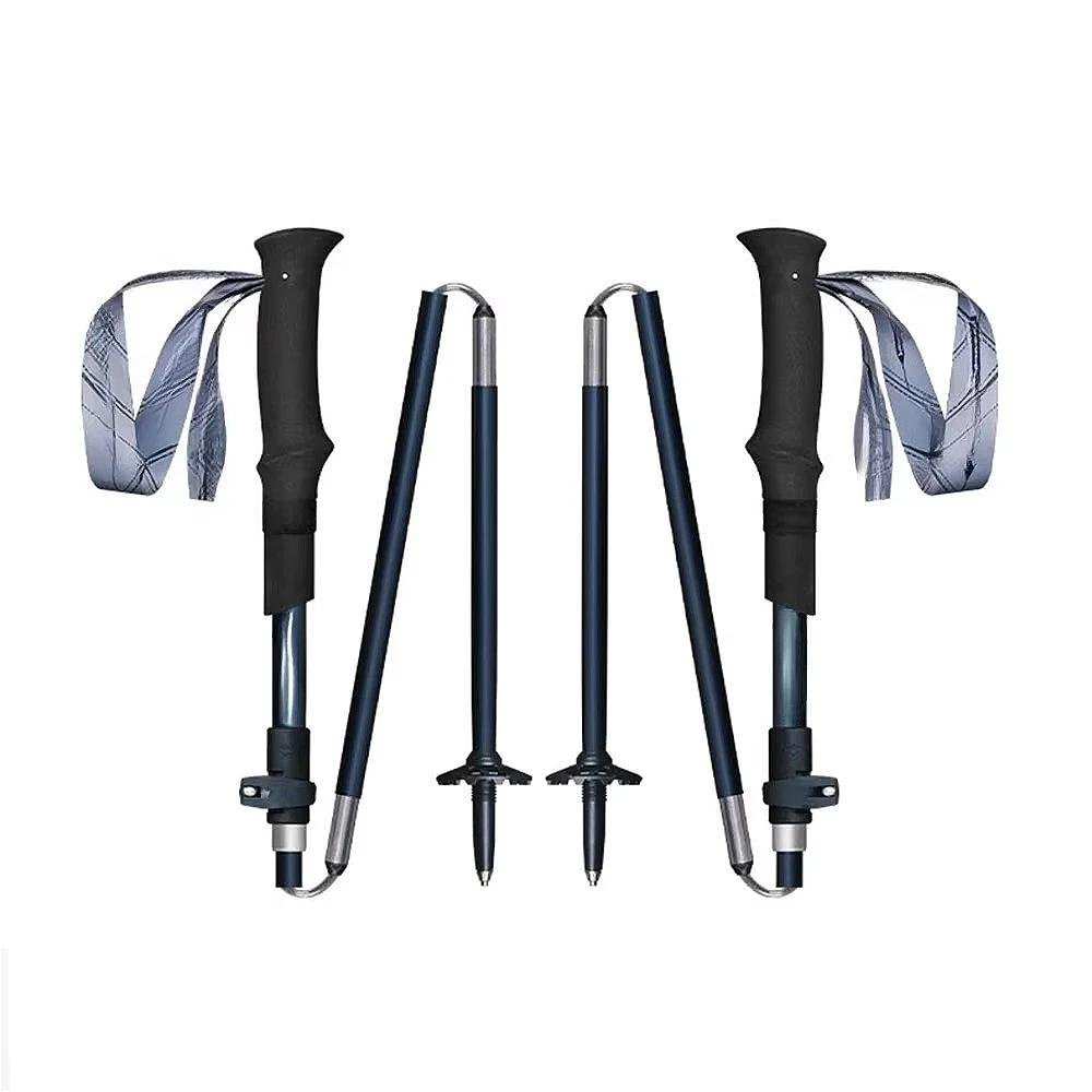 Par de bastones de trekking plegables ultraligeros de aluminio y carbono, bastones de senderismo ajustables para mochilero, aventura al aire libre