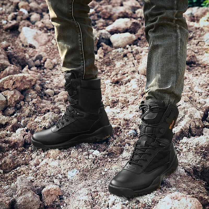 Men Military Tactical Boots Autumn Black Special Forces Combat Field Boot Outdoor Lightweight Anti Collision Zapatillas Hombre