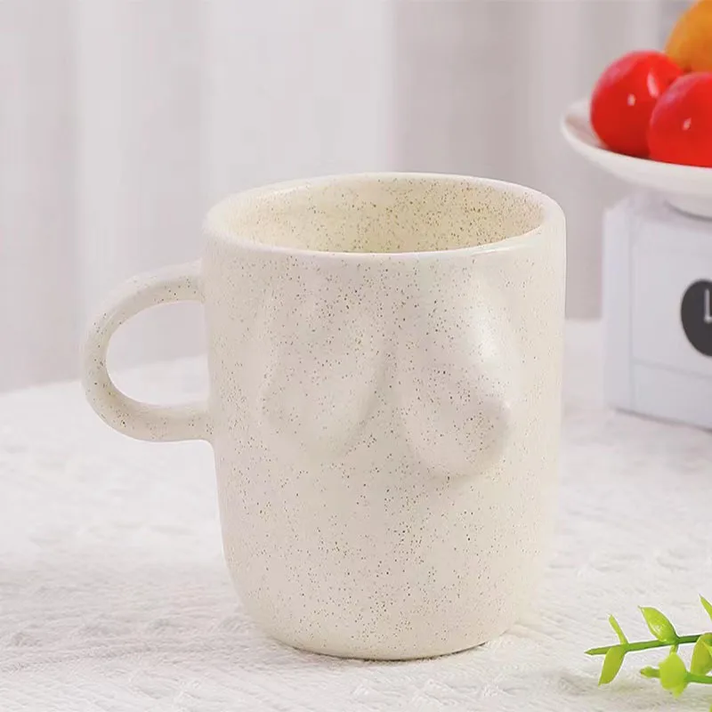 European style personalized human breast creative ceramic material household personalized Mug