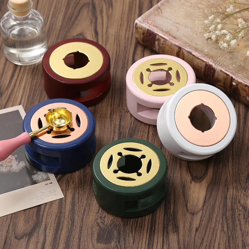 Retro Solid Wood Sealing Wax Burner Sealing Wax Melting Pot Wax Seal Holder Spoon Wax Heater Furnace Stove DIY Craft Supplies