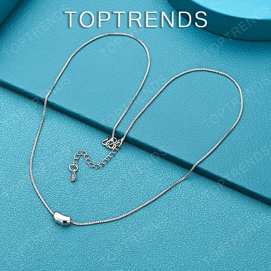 Korean-Style 925 Sterling Silver Small Water Drop Pendant Necklace Minimalist Trendy Jewelry For Women Birthday Wedding Party
