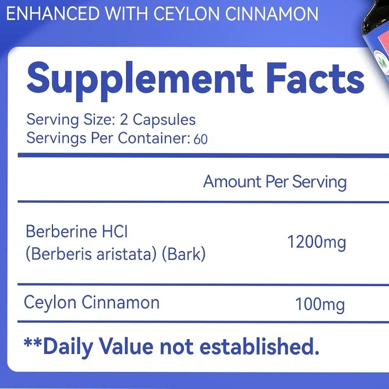 High Quality Small Aspartic Acid Supplement 1200mg Containing Ceylon Cinnamon -60 Capsules Vegetarian, Non GMO