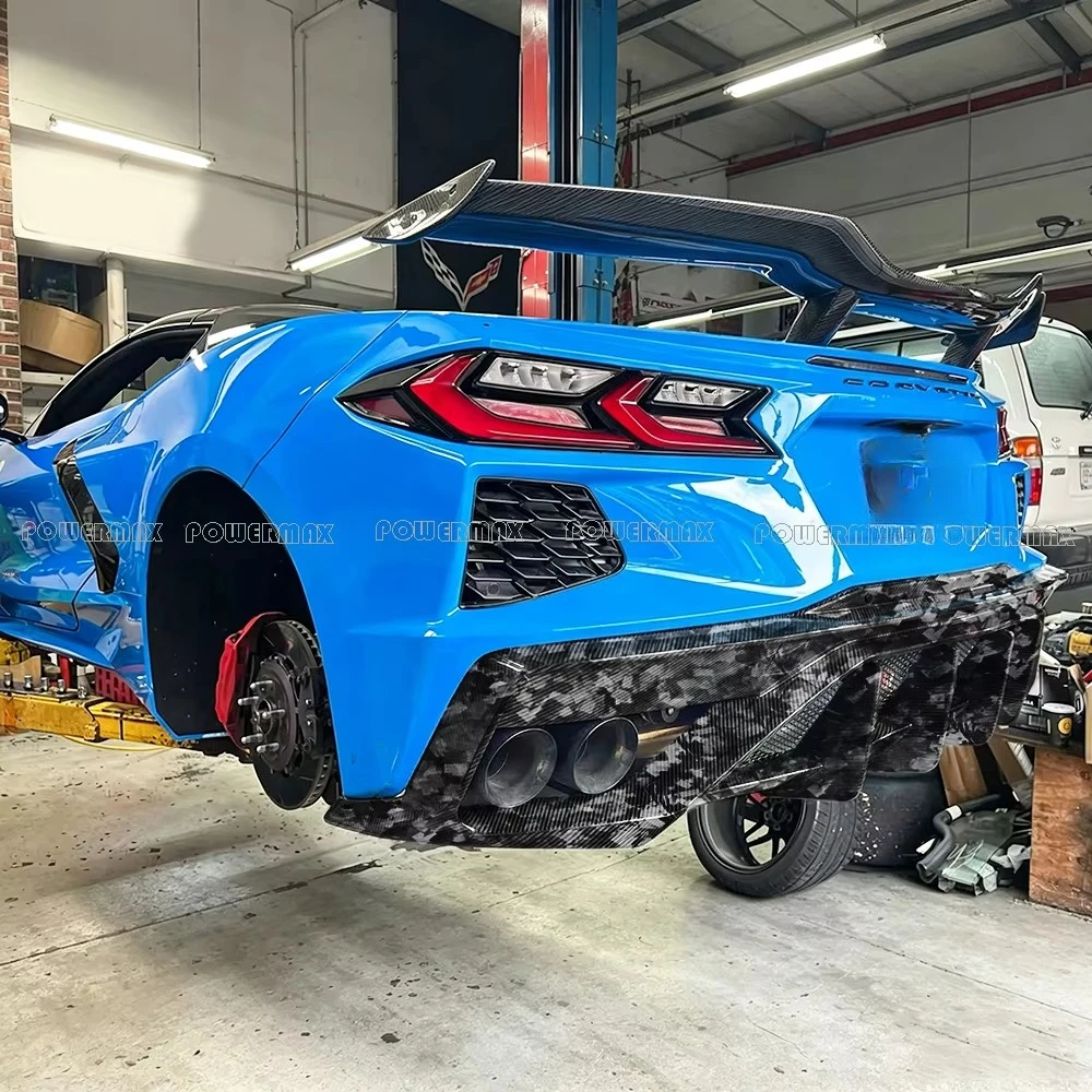 New Arrival Forged Carbon Fiber  TLS Style Rear Diffuser Upgrade for Corvette C8 Stingray Rear Bumper Lip