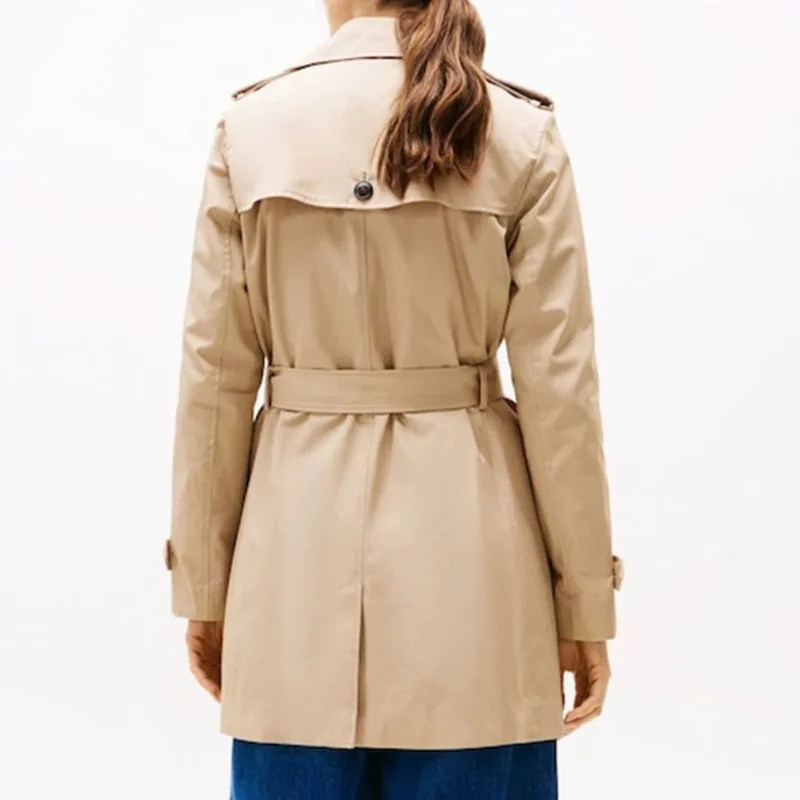 HKSH Women Trench Coat Elegant Fashion Turn-down Collar Epaulet Design Patchwork Sashes Single Breasted Solid Color Ins HK26974