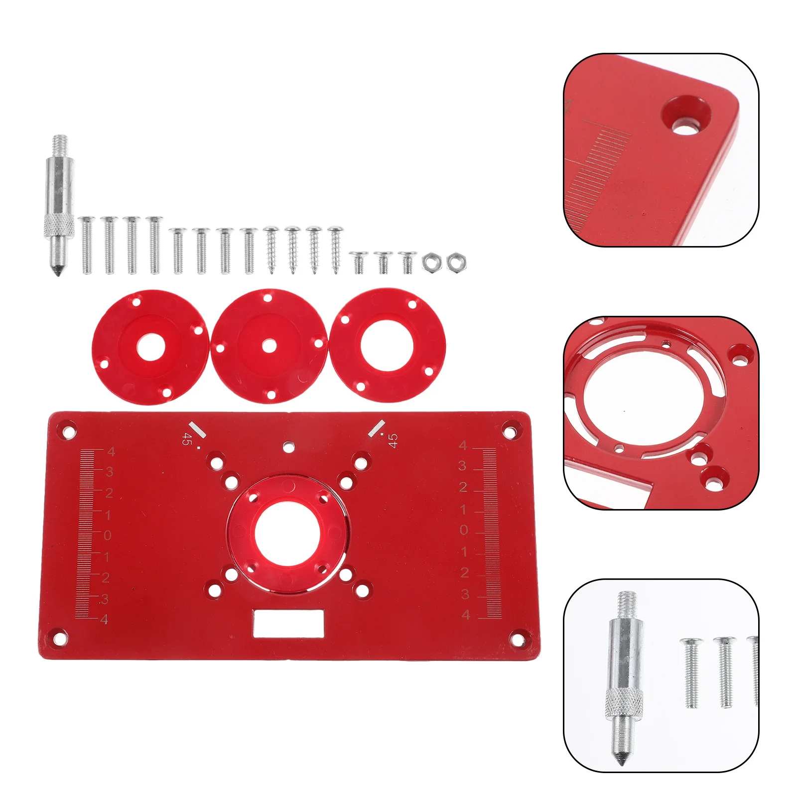 

1Set Router Table Insert Plate Woodworking Carving Machine Flip Board Trimming Template Milling Router Sled Accessory