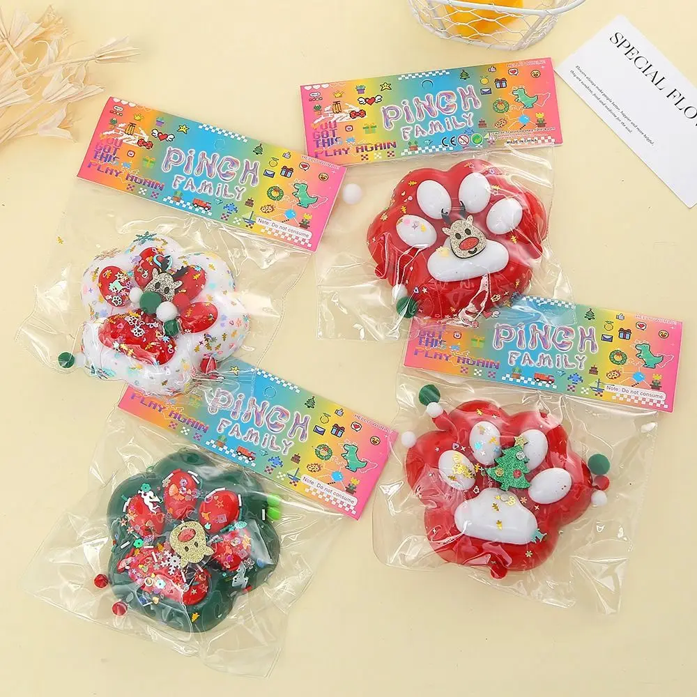 

Супер большие рождественские игрушки для сжимания кошачьей лапы, силиконовая мультяшная игрушка с кошачьими когтями, 3D медленный отскок, игрушка для кошачьей лапы