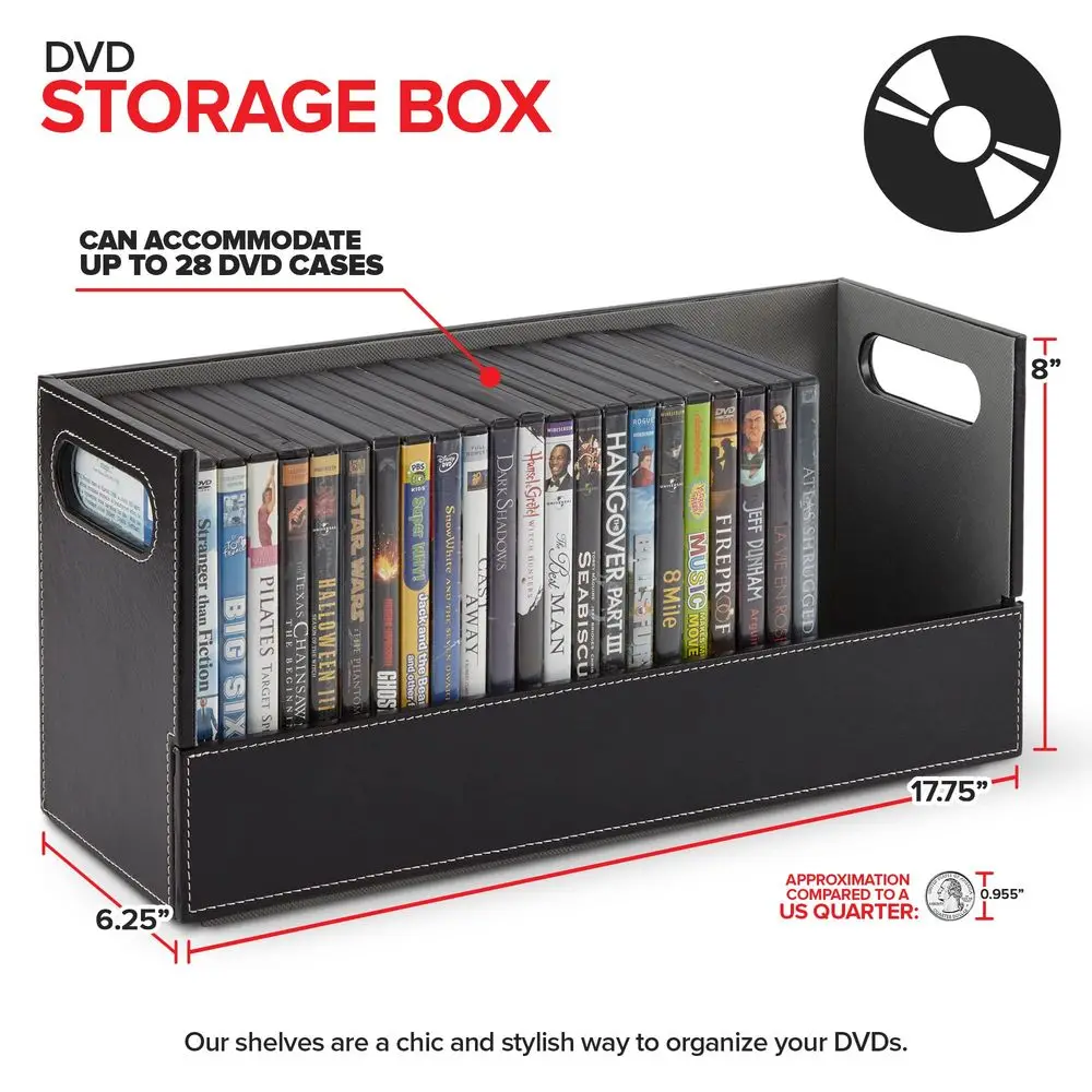 Your Home DVD Storage Box, Movie Shelf Organizer for BluRay, Video Game Cases, CDs, VHS Tape Display Stand, Disc Holder Can Sto