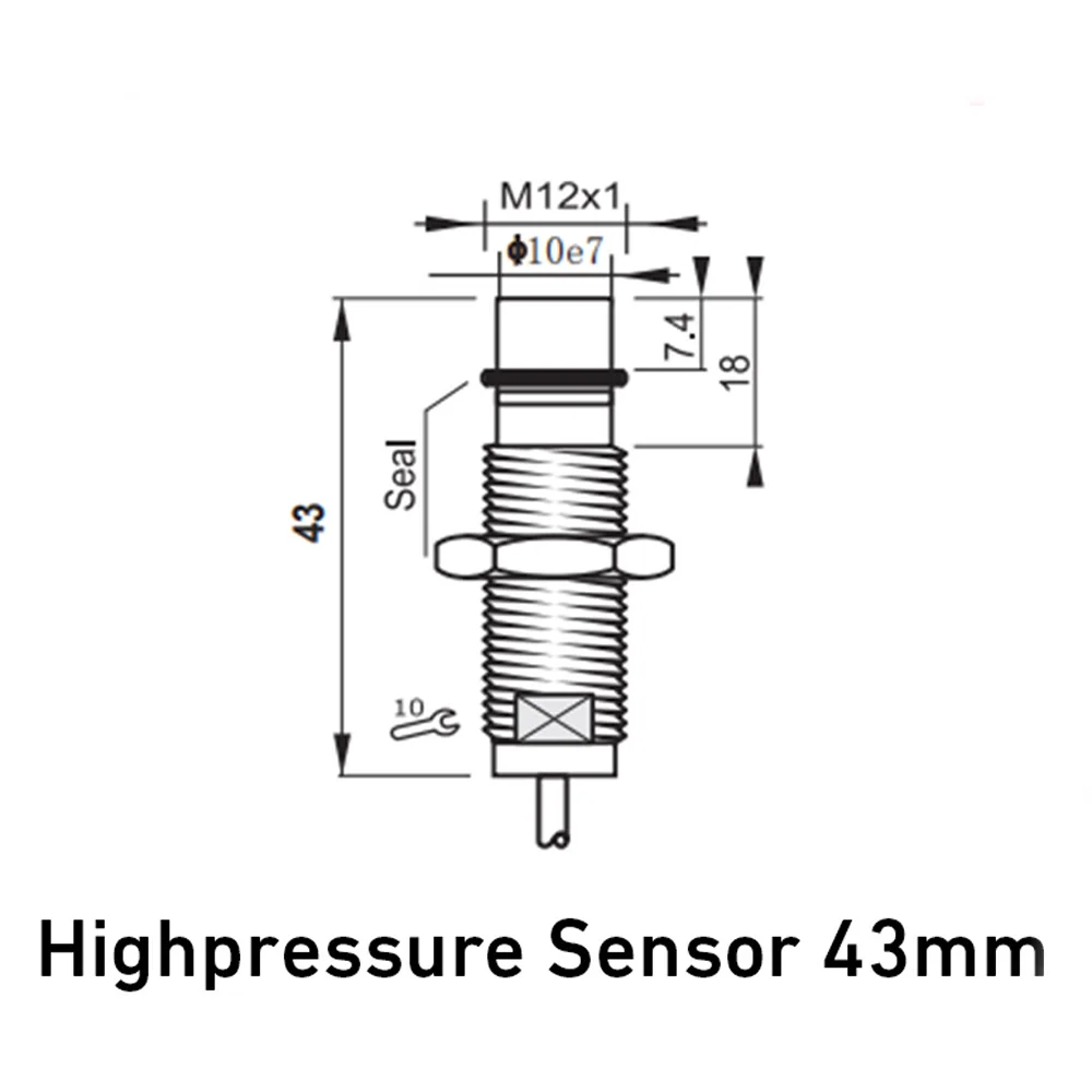 500Bar Factory Price M12 Shielded PNP NPN Sn 2mm 43mm Pre-wired Connector High Pressure Inductive Proximity Sensor