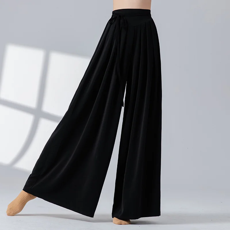 Damska spódnica do tańca, spodnie, strój sceniczny, klasyczny, nowoczesny, narodowy, dla tancerki, do ćwiczeń, kuloty, szerokie nogawki, zwiewny, Hanfu, ludowy, na pokaz ciała.