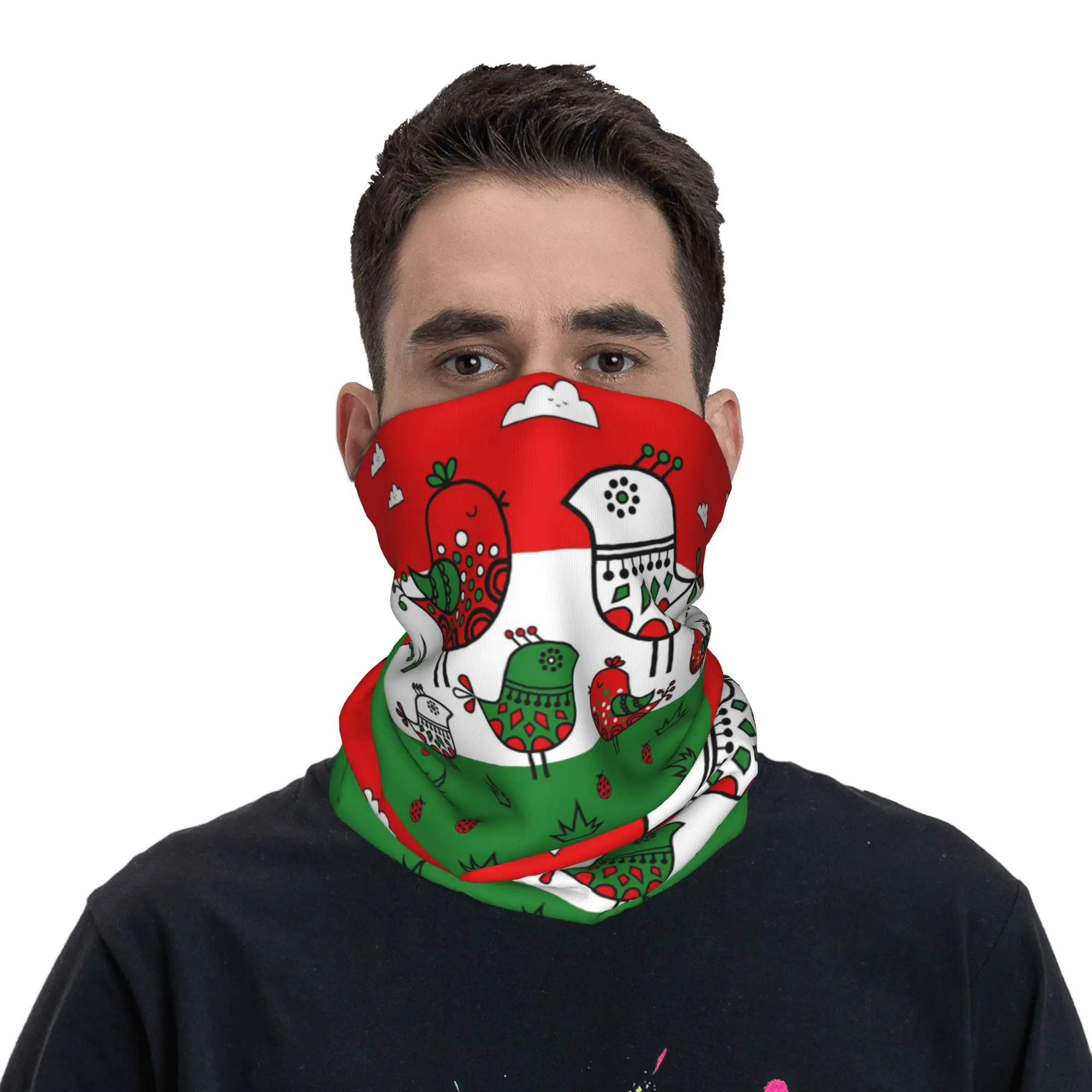 

Hungarian HU-Birds Bandana Neck Gaiter Printed Wrap Scarf Face Mask Running for Men Women Adult Winter