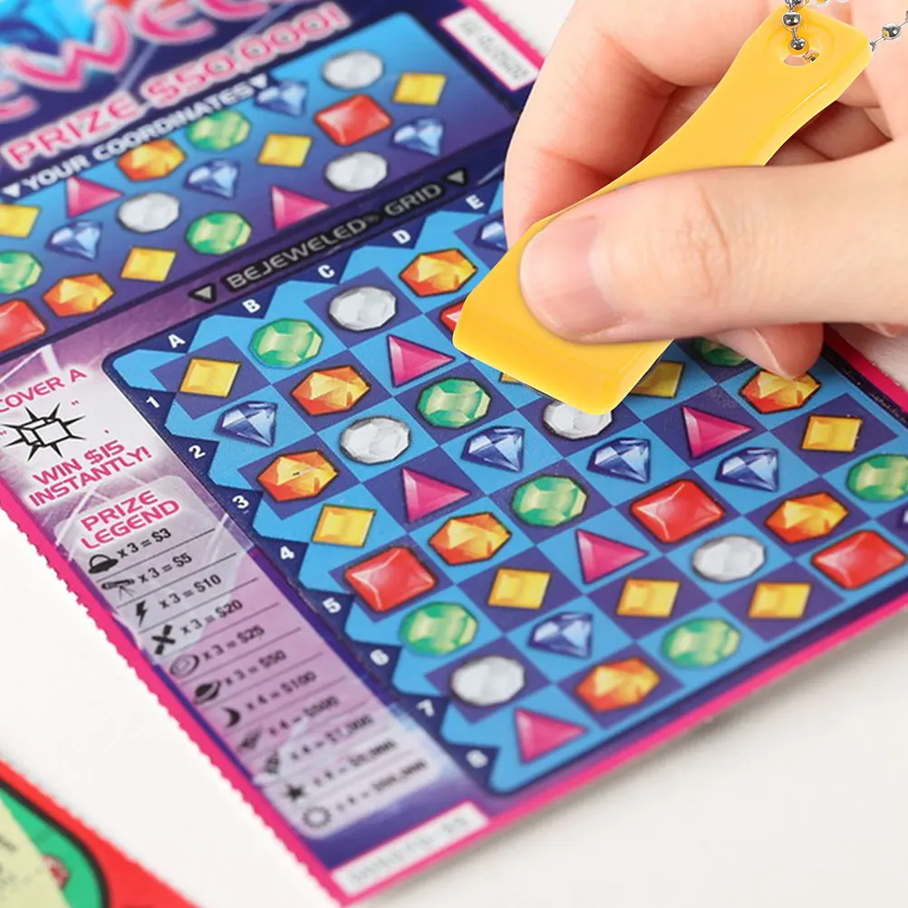 

20 Pcs Lottery Scratcher Decorative Scrapers Ticket Hanging Keychain Label Remover
