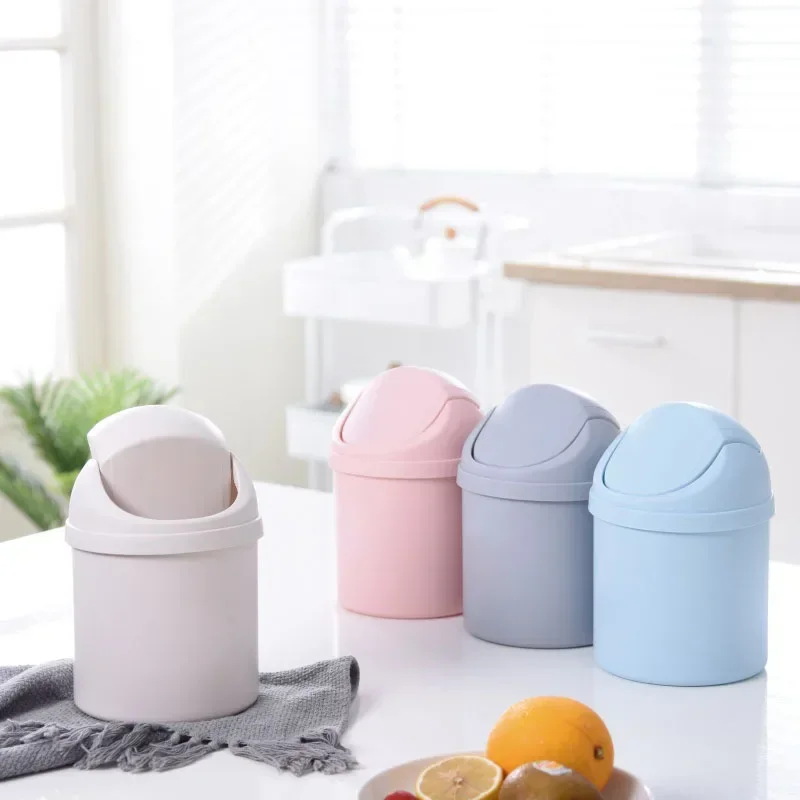 Mini Small Waste Bin Desktop Garbage Basket Home Table Plastic Office Supplies Trash Can Dustbin Sundries Barrel Box