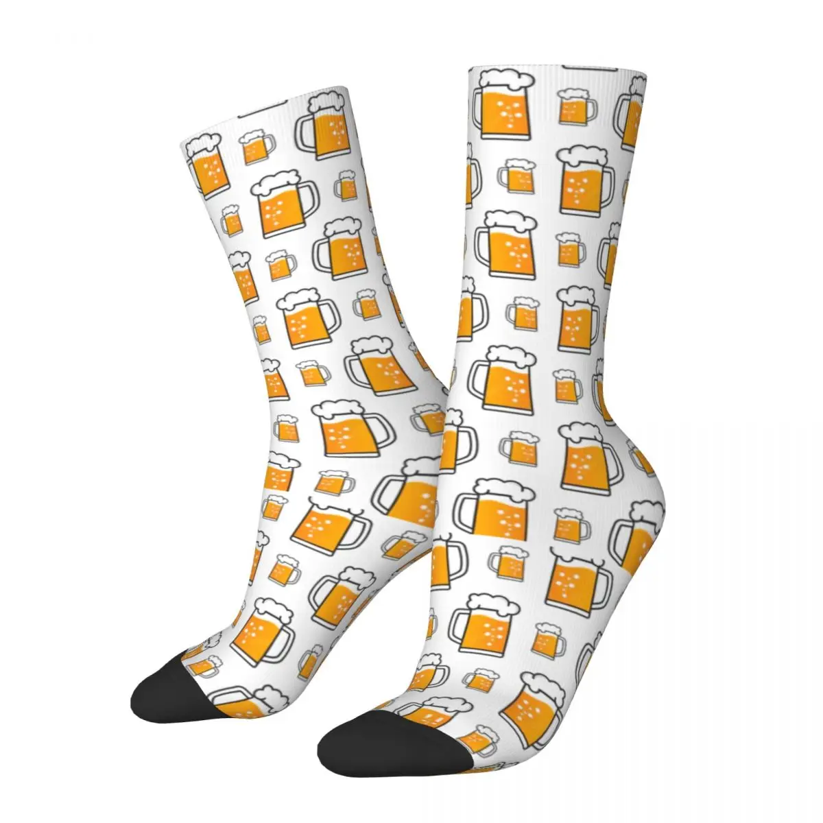 Beer Foam Pattern Logo Socks Vintage Stockings Winter Anti Bacterial Unisex Men Socks Warm Soft Pattern Outdoor Socks