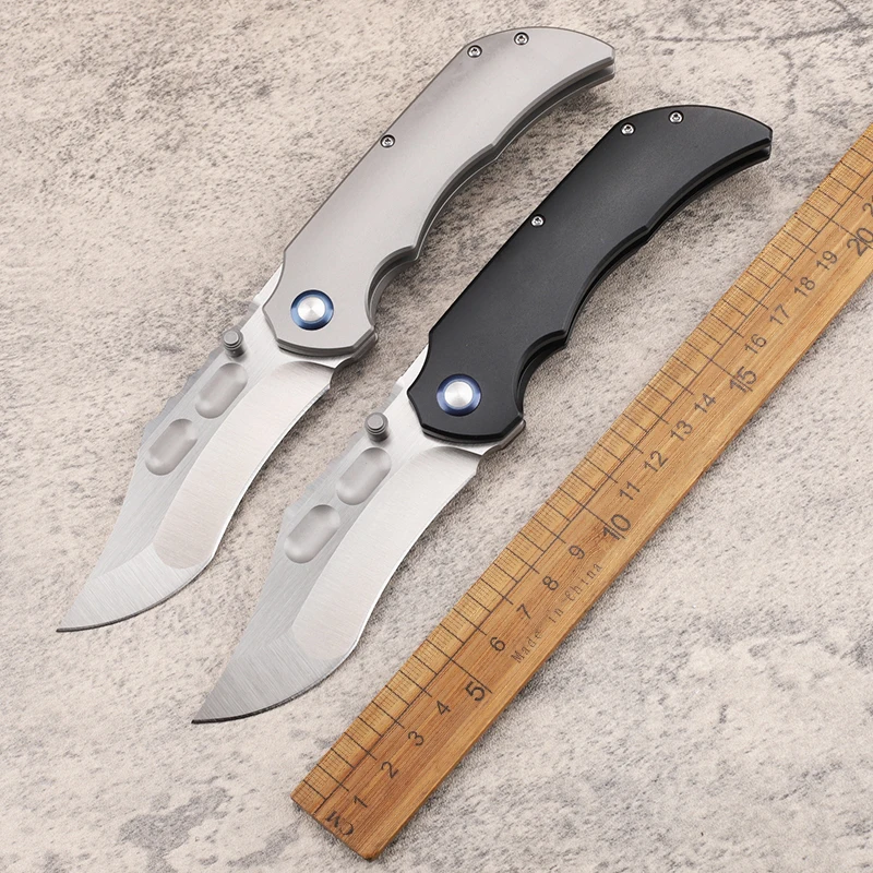 

2025 VG10 steel sheet outdoor folding knife titanium alloy handle fishing survival camping pocket EDC fruit knife