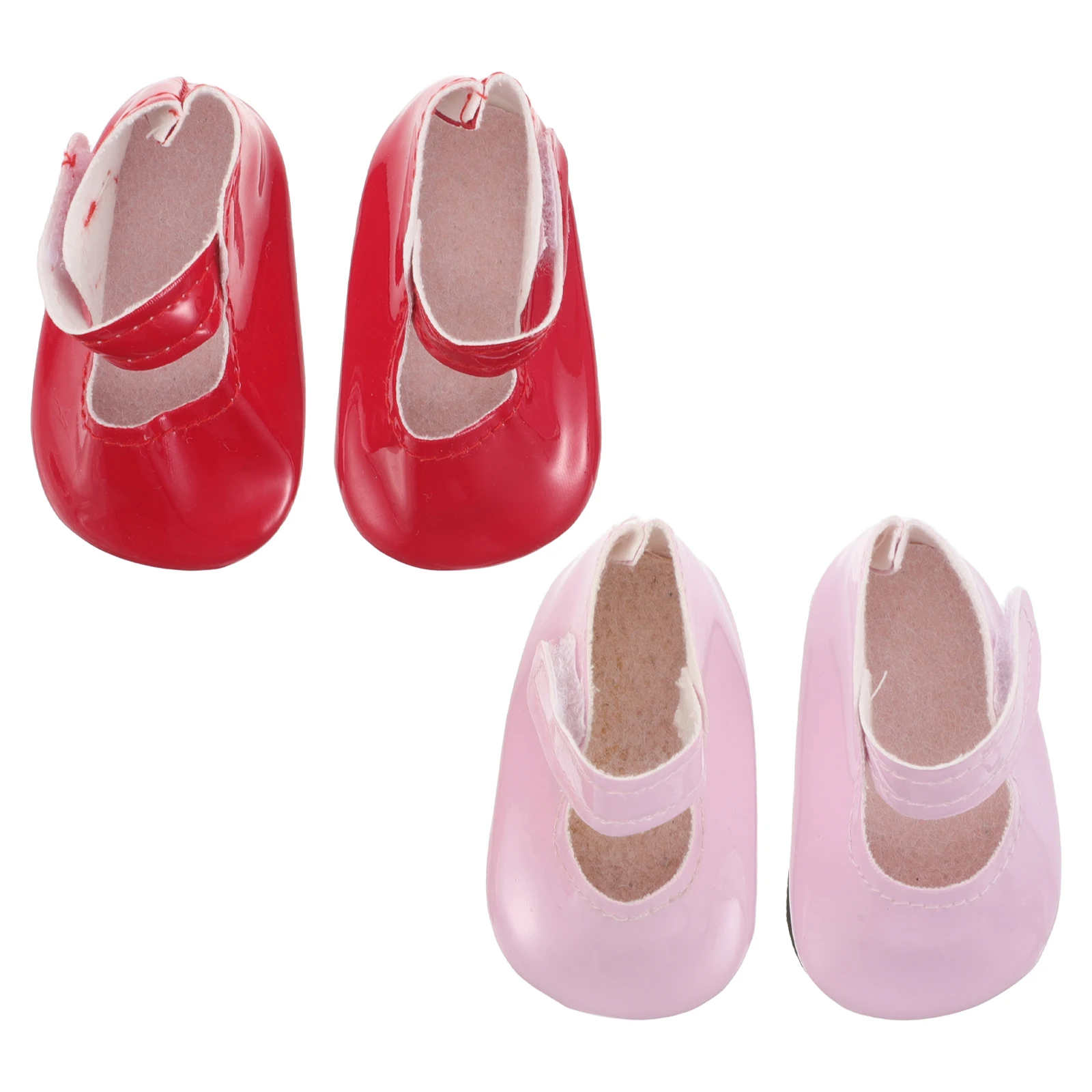 

2pcs Fake Mini Dress Shoes For 18 Inch Elegant Fit Buckle Stylish Accessories Princess Dance Shoes Crafts