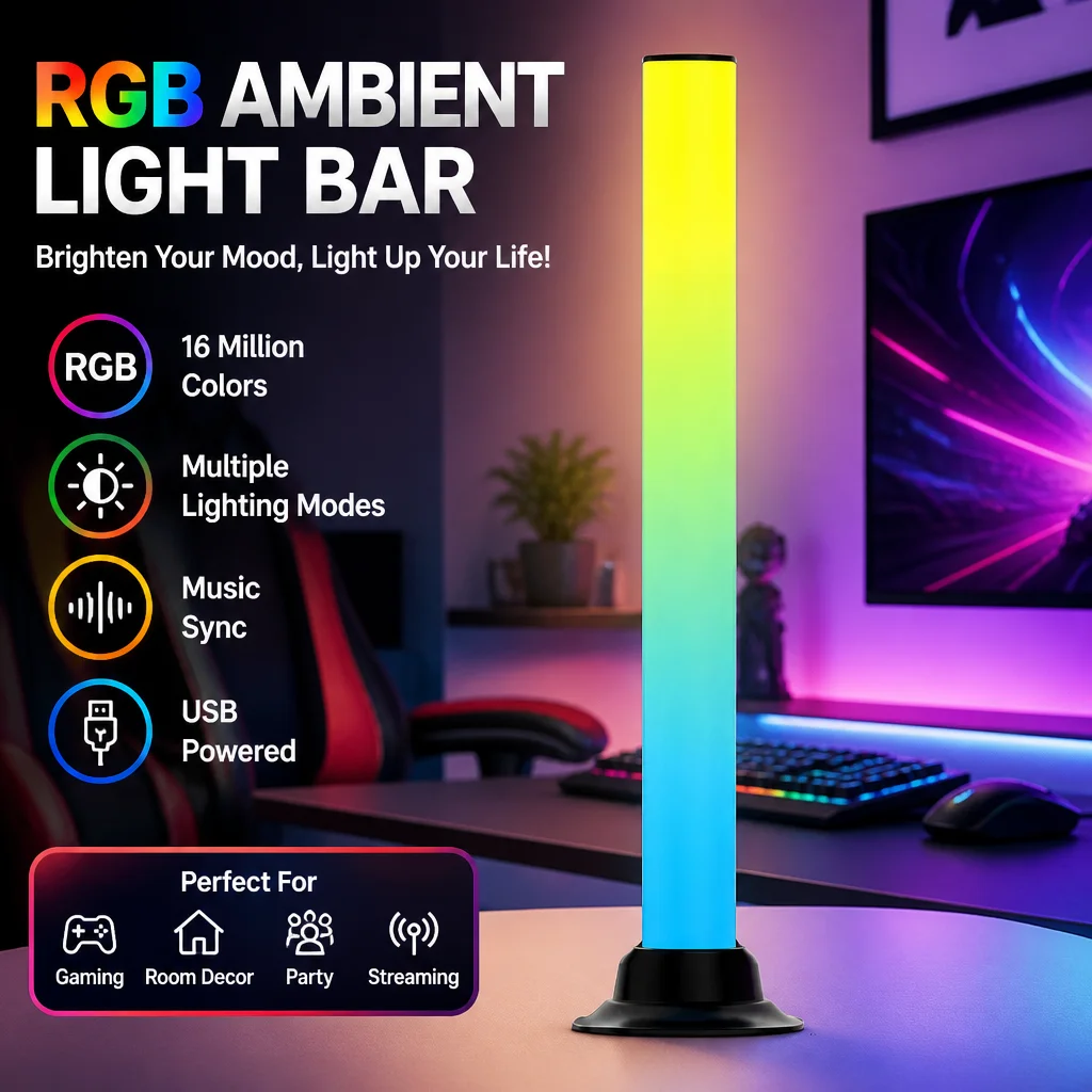 RGB Pickup RGB LED Light Bar Smart USB Powered Music Rhythm Lights Light Music Symphony Mode TV Backlight TV Background