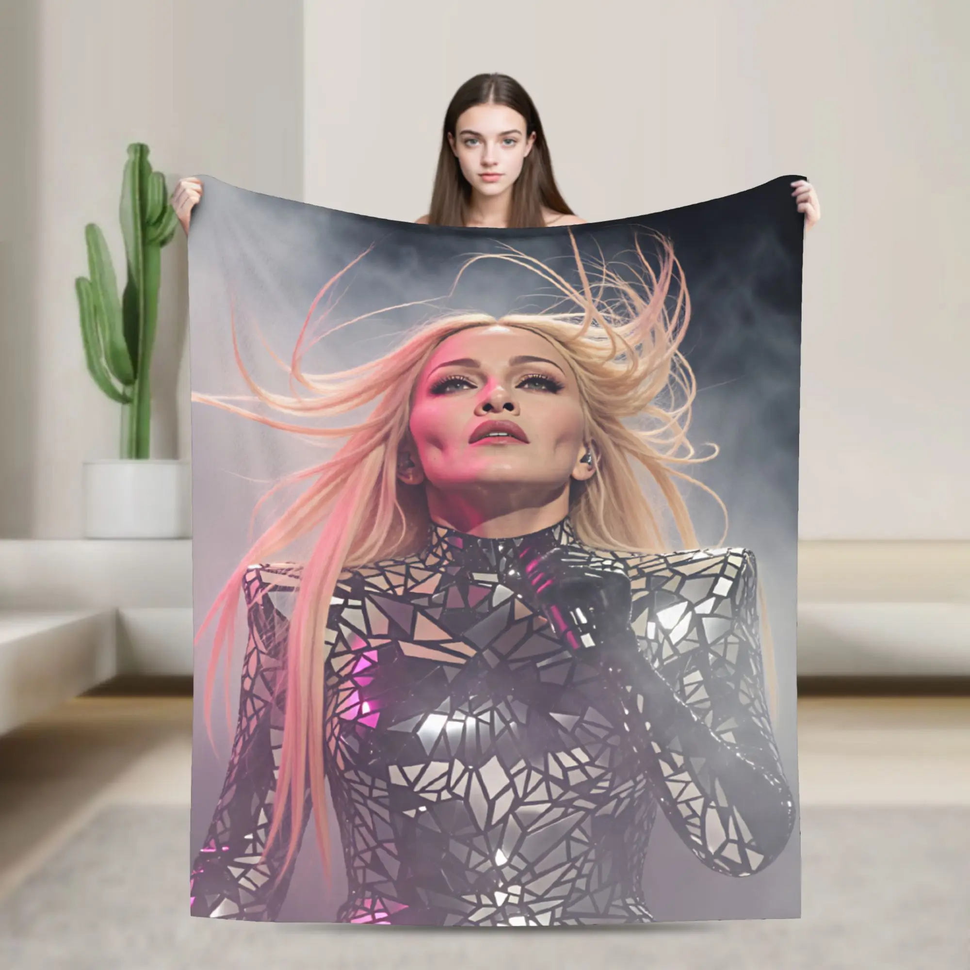 M-Madonnas Confessions II Album Plush Blanket Boy Girl  Flannel Throw Blanket For Living Room Soft  Quality Bedspread