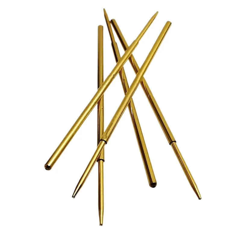 100PCS Gold-plated Spring Test Pin PAL75-F Pointed Four-claw Outer Diameter 1.02mm Pin Length 33.35mm for Circuit Board Testing