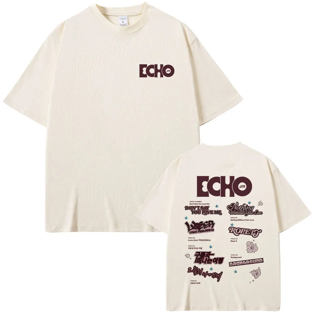 

Jin Echo Kpop Korean T Shirts Runseokjin EP Tour 2025 T-shirts Men Women Fashion Trend Short Sleeve T Shirt Men's Cotton T-shirt