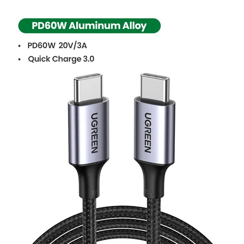 UGREEN USB C-кабель PD60W для быстрой зарядки iPhone, Samsung, iPad, MacBook — фото товара