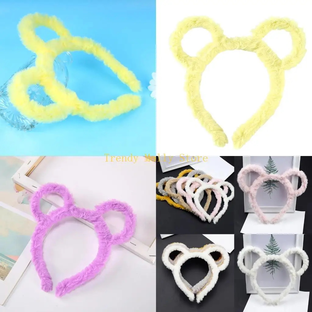 

N5KB Movie Enthusiasts Bear Ear Hairband Plush Hair Hoop Adult Role Play Hairband