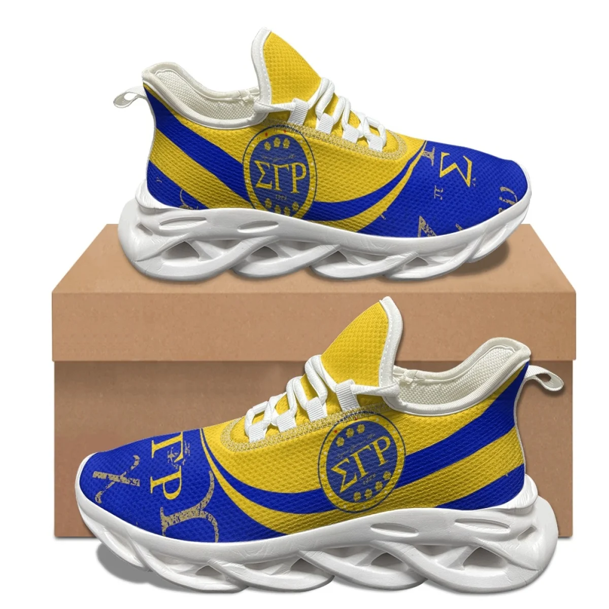 Sigma Gamma Rho Design Casual Breathable Flat Shoes Comfortable Lightweight Mesh Sneakers New Popular Lace Up Vulcanized Shoes