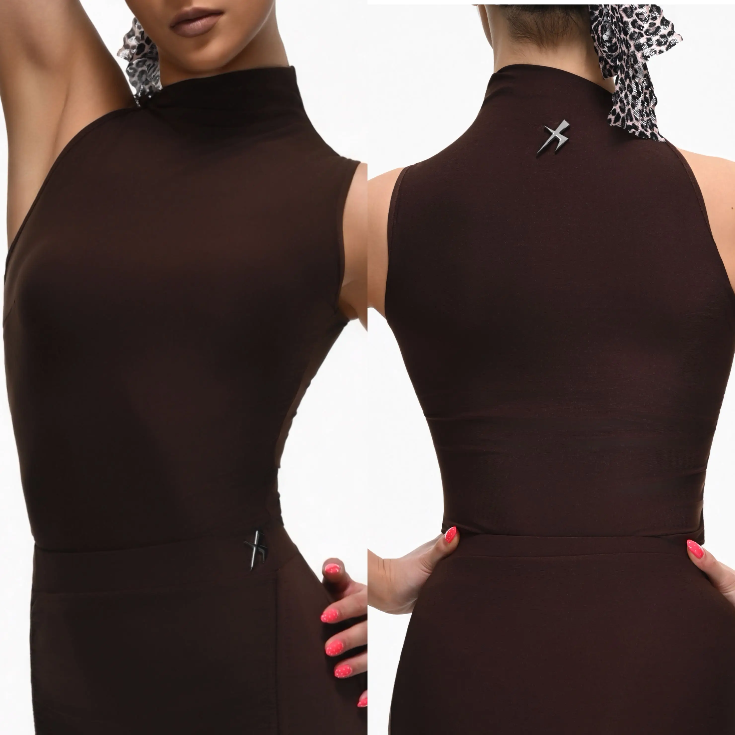

Sleeveless High Collar Latin Dance Tops Women Practice Wear Training Black Bodysuit Adult Chacha Rumba Dance Clothes DNV26976