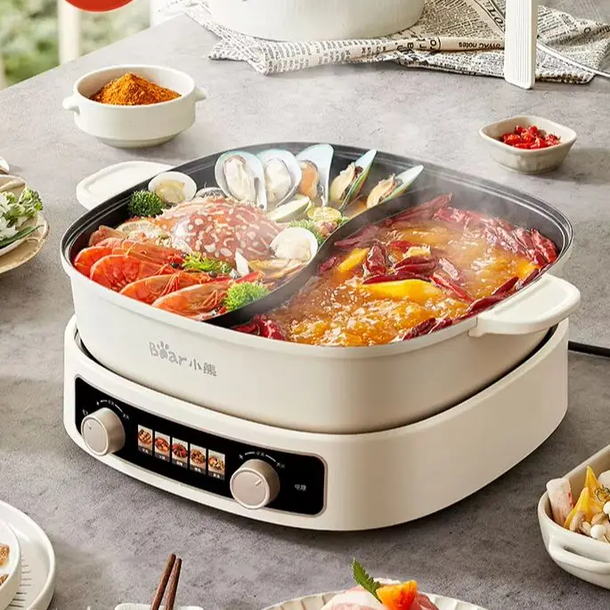 Bear electric hot pot multi-functional integrated mandarin duck pot household split hot pot large capacity 2025 new model