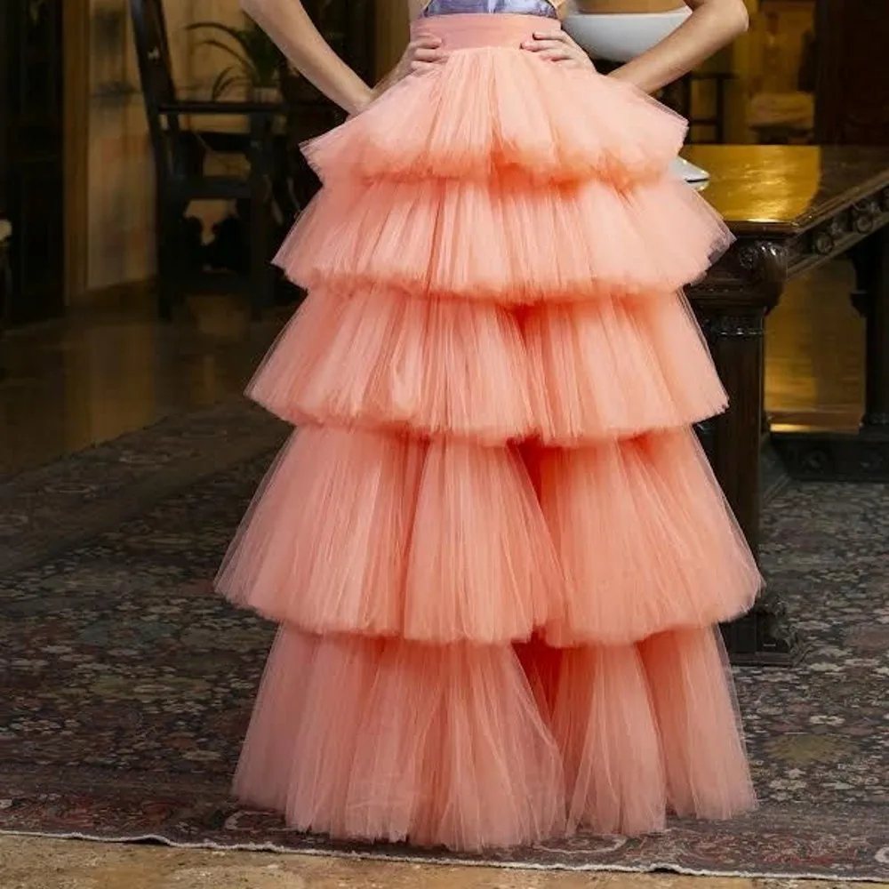 

Многоярусная тюлевая юбка женская для свадьбы Многоярусная пышная вечерняя юбка Новая пышная элегантная тюлевая юбка-пачка для женщин