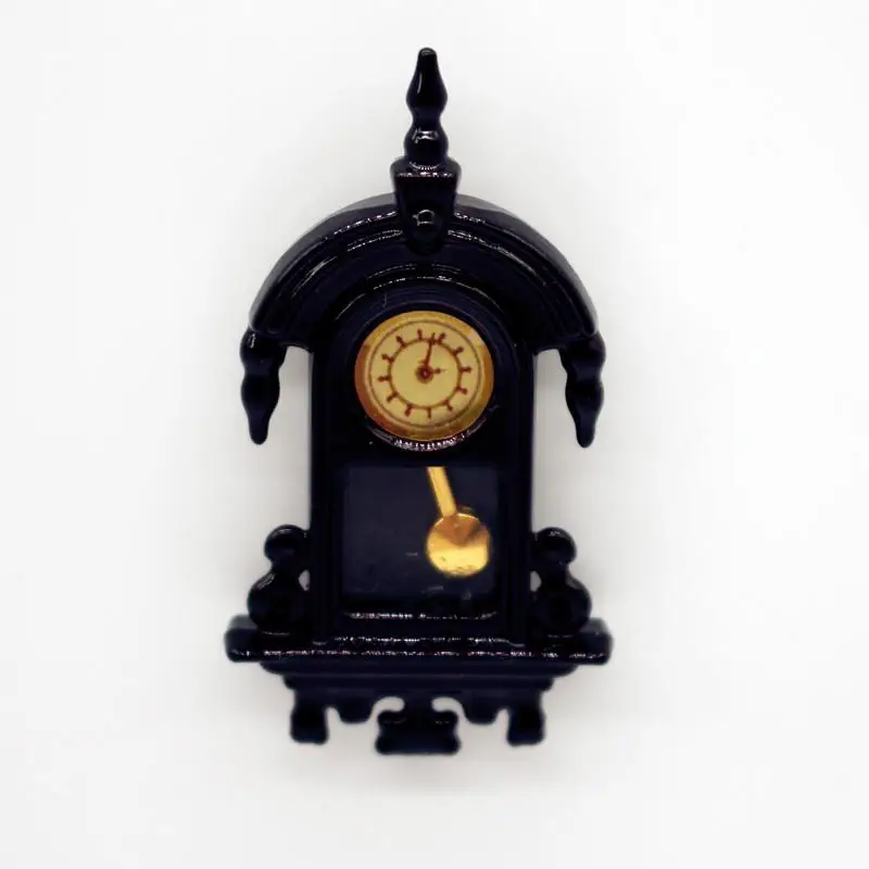 Casa de muñecas, reloj de pared Vintage, puntero de Dial, miniaturas móviles, modelo, accesorios para el salón, casa de muñecas, juguetes para juego de imitación para niños