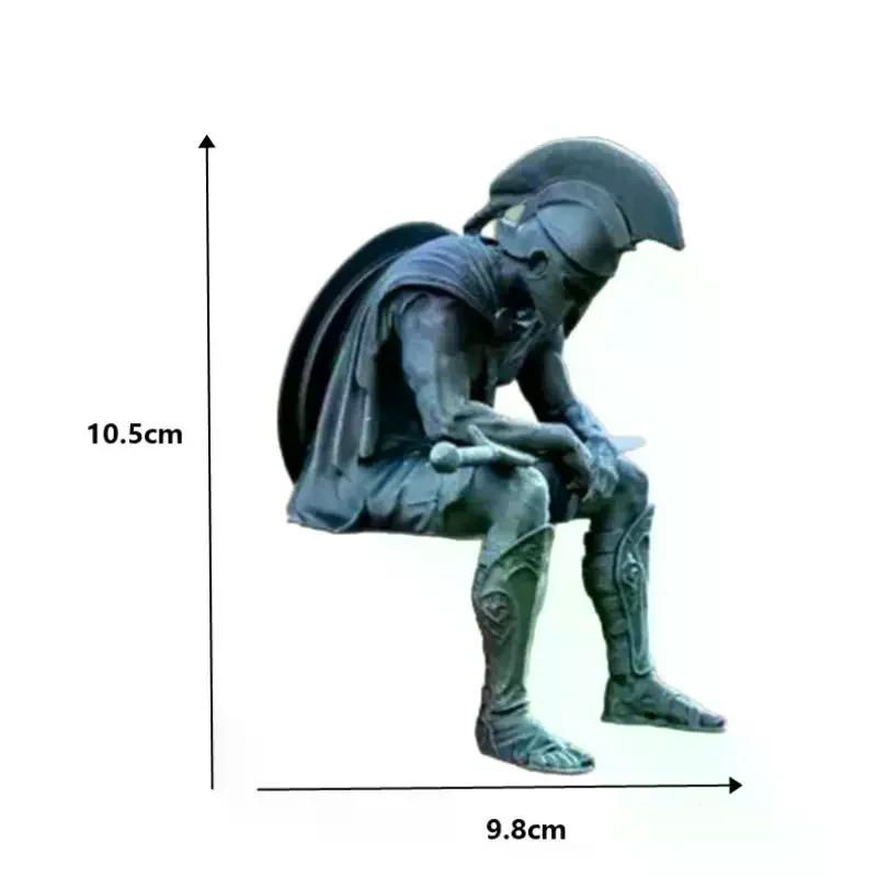 Meditation Warrior Figurines 3D Printed Soldier Edge‑Sitting Statue Ancient Rome Style Shelf Sitter Ornaments Desktop Home Deco