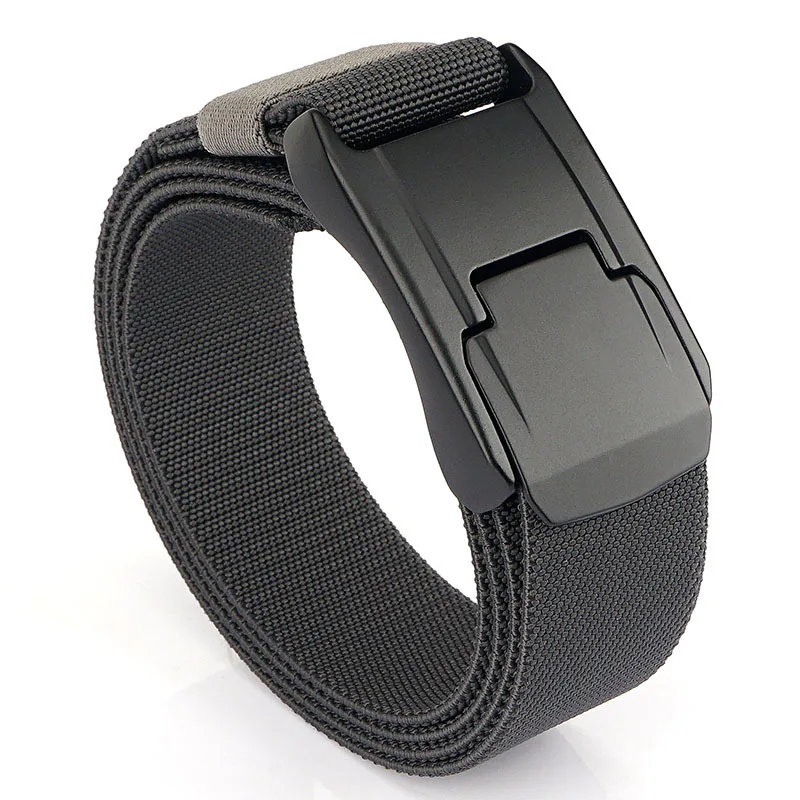 Unisex Elastische Riem Sterk Echt Nylon Met Harde Legering Quick Release Gesp Tactische Riem Outdoor Trainingsriem