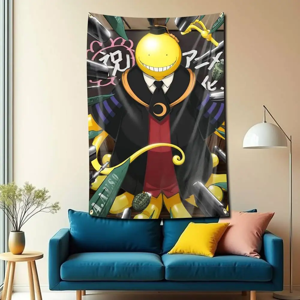 Ass-Classroom Koro-sensei Flag Tapestry Banner for Bedroom Living Room Outdoor Camping Custom Supported