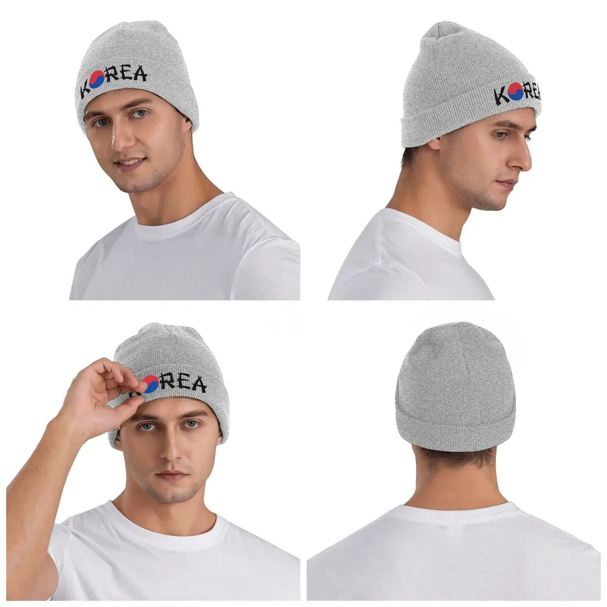 

Теплая вязаная шапка с флагом Южной Кореи, зимняя вязаная шапка с капюшоном, шапочки Skullies, шапки в стиле хип-хоп для унисекс